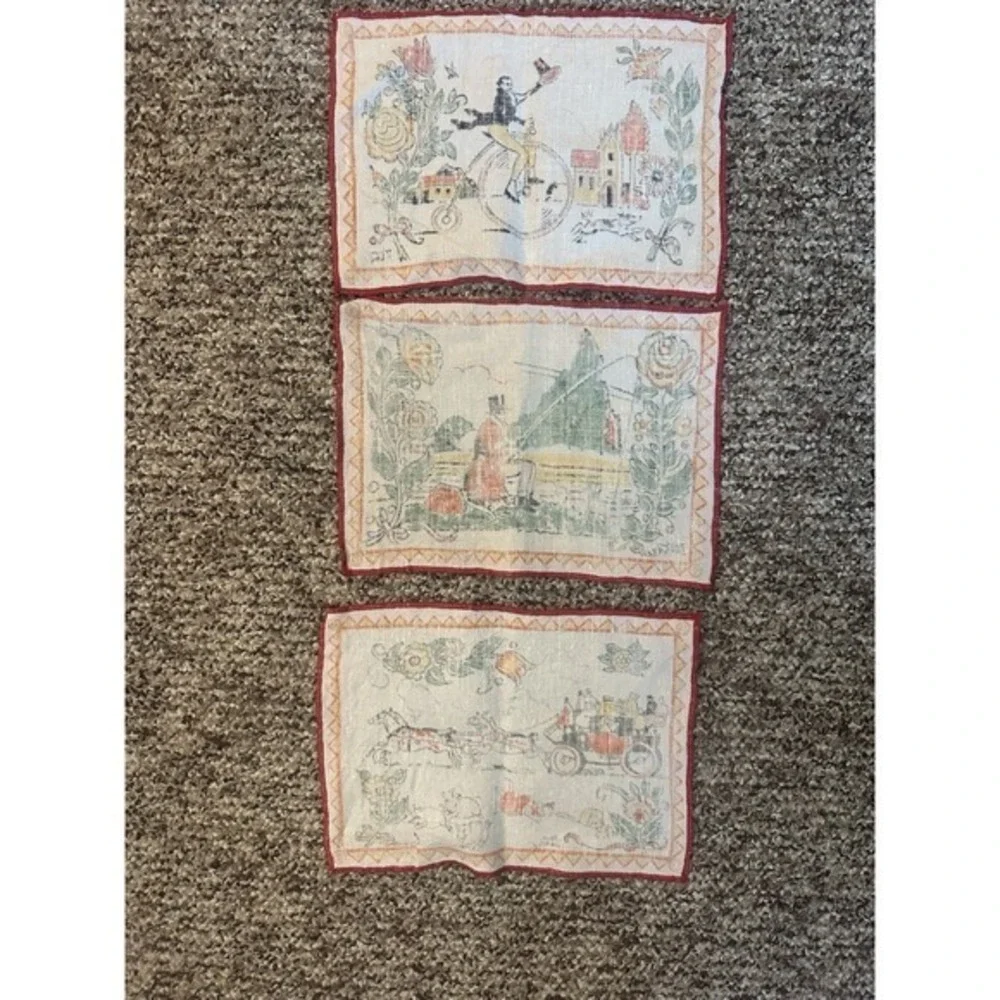 Tony Sarg Cocktail Napkin set Of 3.‎ Rare